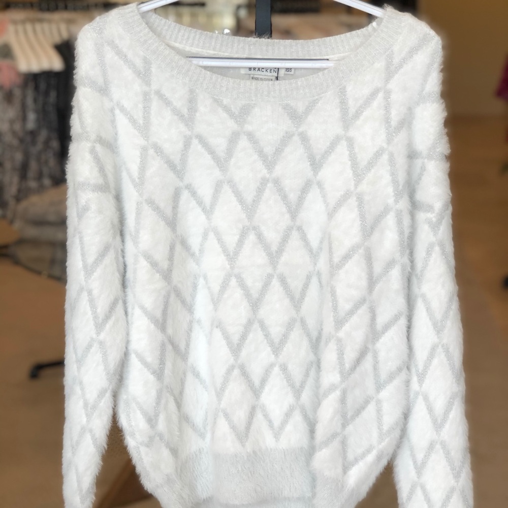 White Drop Shoulder Sweater